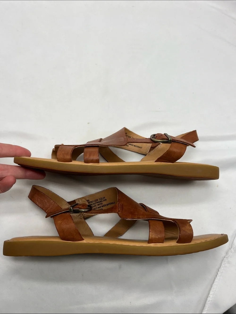 Born Inka Brown Leather Slingback Strap Sandals